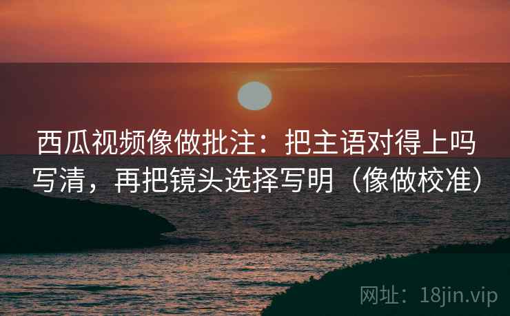 西瓜视频像做批注：把主语对得上吗写清，再把镜头选择写明（像做校准）