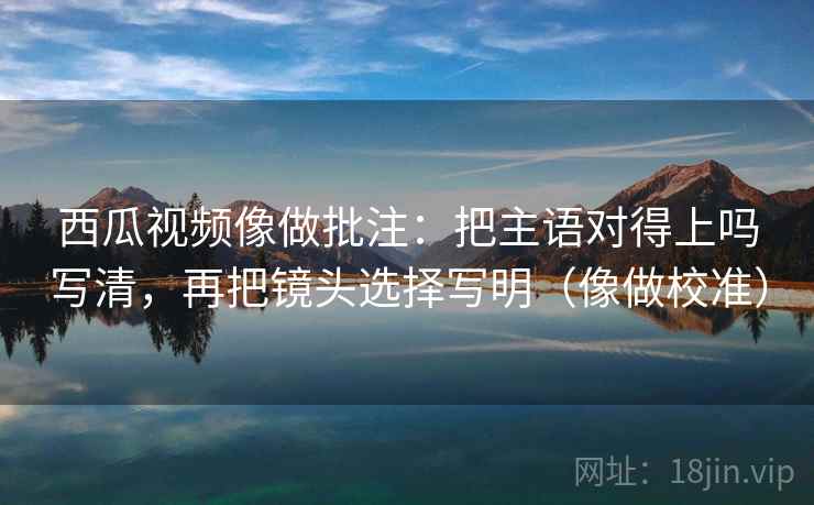 西瓜视频像做批注:把主语对得上吗写清,再把镜头选择写明(像做校准) 第2张 西瓜视频像做批注:把主语对得上吗写清,再把镜头选择写明(像做校准) 第2张