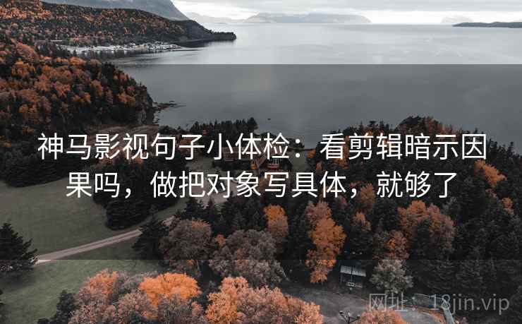 神马影视句子小体检:看剪辑暗示因果吗,做把对象写具体,就够了 第2张 神马影视句子小体检:看剪辑暗示因果吗,做把对象写具体,就够了 第2张